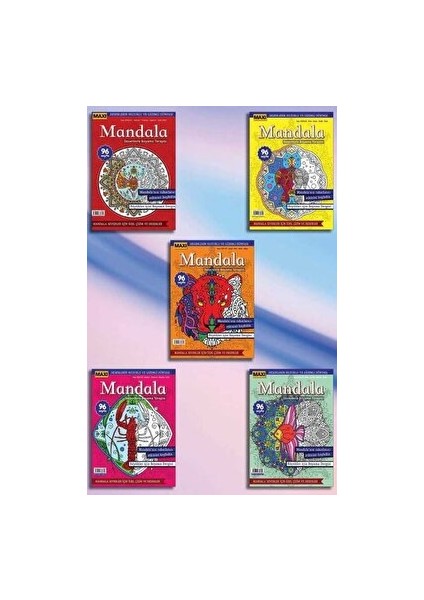 Maxi Mandala Desenlerle Boyama Terapisi 5'li Set