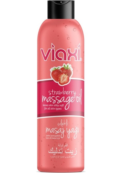 Sağlıklı Cilt Dostu Viaxi Masaj Yağı Çilek Aromalı 177 ml