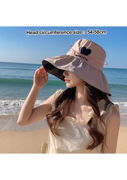 56-58 cm Baş Çevresi Aşk Desenli Güneş Şapkası - Kadınlar Için (Yurt Dışından) fiyatları