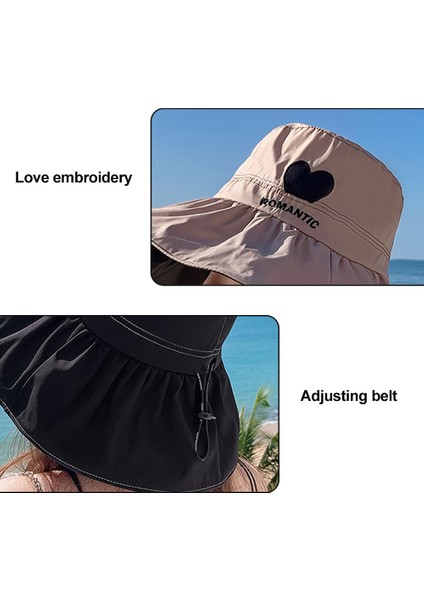 56-58 cm Baş Çevresi Aşk Desenli Güneş Şapkası - Kadınlar Için (Yurt Dışından) modelleri