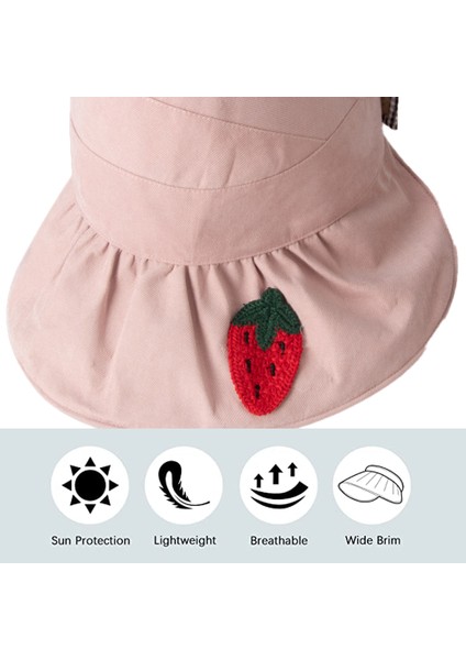 Ayarlanabilir Büyük Kenarlı Meyve Desenli Güneşlik Şapka - 54-58CM (Yurt Dışından)