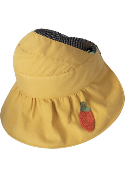 Ayarlanabilir Büyük Kenarlı Meyve Desenli Güneşlik Şapka - 54-58CM (Yurt Dışından)