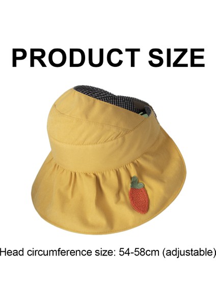 Ayarlanabilir Büyük Kenarlı Meyve Desenli Güneşlik Şapka - 54-58CM (Yurt Dışından) fiyatları