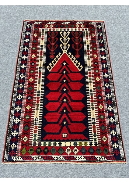 El Dokuma 130X200 Kilim Modeli Halı Kırmızı Namazlık Seccade !