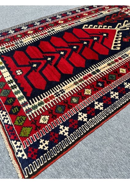 El Dokuma 130X200 Kilim Modeli Halı Kırmızı Namazlık Seccade !