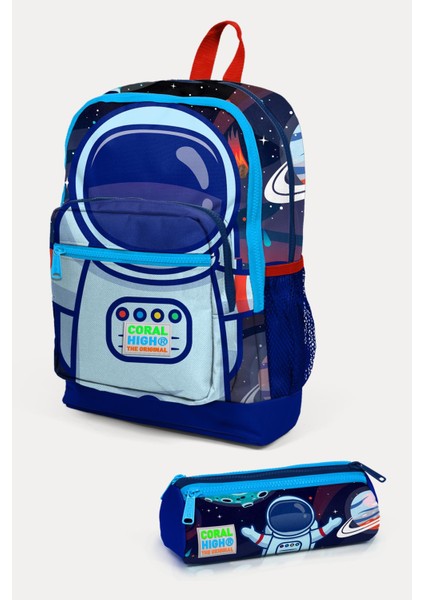 Kids Saks Mavi Astronot Desenli 2'li Okul Çanta Seti SET0223724