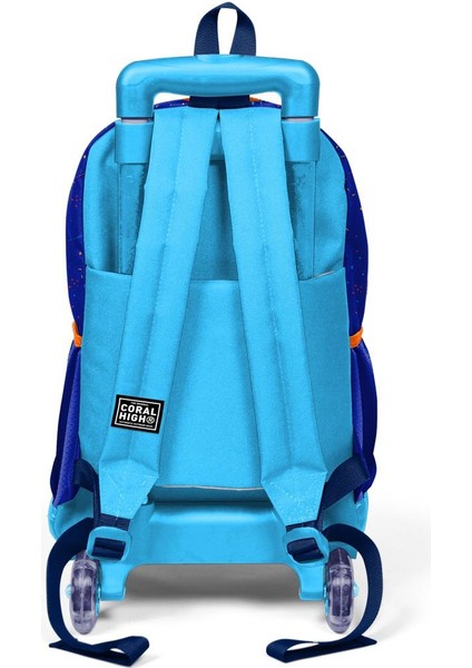 Kids Fosforlu Sarı Saks Motorsiklet Desenli Çekçekli 2'li Çanta Seti SET0223942 fırsatları