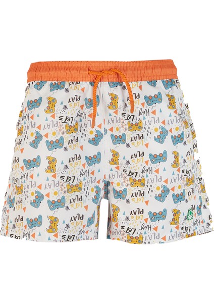 Benetton Erkek Çocuk Mayo Şort Beyaz B25040