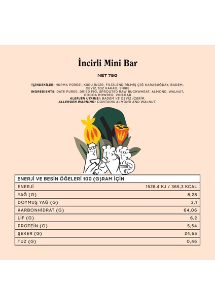 The Good Wild Glütensiz, Şeker İlavesiz İncirli Mini Bar 75 g