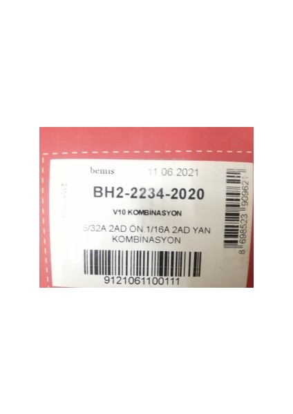 Bemis V10 Kombinasyon IP44 5/32A 2AD Ön. 1/16A 2AD Halogen Free Yan Kombinasyon