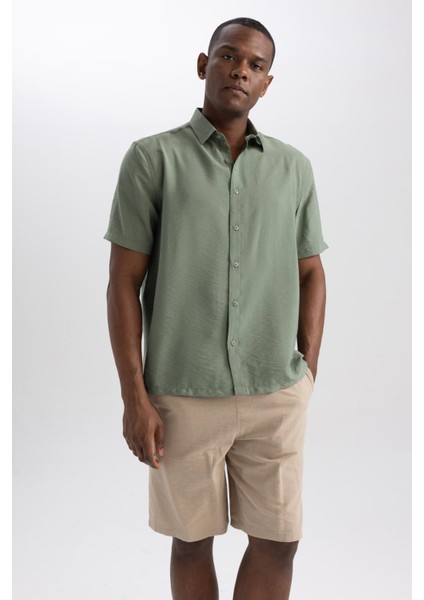 Regular Fit Poplin Kısa Kollu Gömlek B3090AX23HS