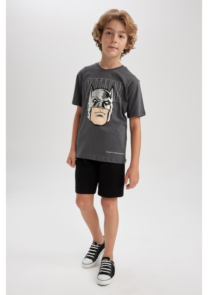 Erkek Çocuk Batman Bisiklet Yaka Kısa Kollu Tişört A8709A823SM