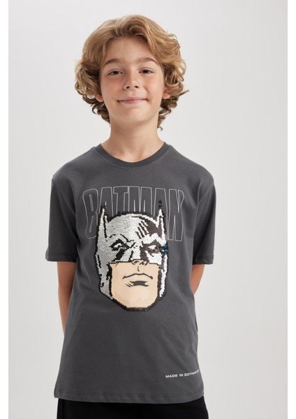 Erkek Çocuk Batman Bisiklet Yaka Kısa Kollu Tişört A8709A823SM