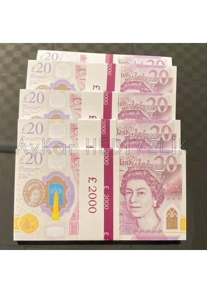 Aykar Hediyelik 5 Deste 20 Sterlin Banknot Pound Para Geçersiz Paralar