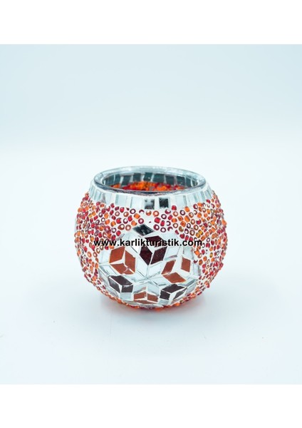 Karlıkturistik Mozaik Mumluk El Işi Dekoratif Otantik Flora Mumluk Hediyelik Eşya Tealight Model 9 fiyatları
