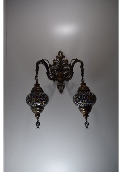 Karlıkturistik Mozaik Aplik ,Çiftli Aşağı Yönlü Dekoratif Duvar Lambası,Otantik Lamba,Mozaik Lamba Model5 fiyatları