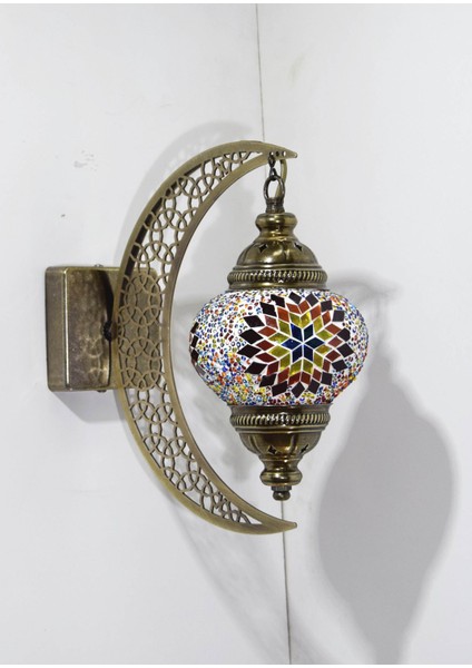 Karlıkturistik Mozaik Aplik Hilal Dekoratif Duvar Lambası Otantik Aplik Ay Osmanlı Selçuklu Türk Lamba Model1 fiyatları