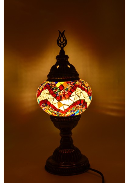 Karlıkturistik Mozaik Lamba ,Mozaik Masa Üstü Lamba, Mozaik Lamba El Işi ,Sıvama Masa Lambası Karışık Model19