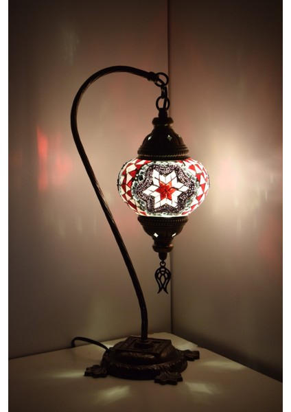 Karlıkturistik Mozaik Lamba Abajur ,Mozaik Masa Lambası Osmanlı Türk Mozaik Kuğuboynu Lamba Model17