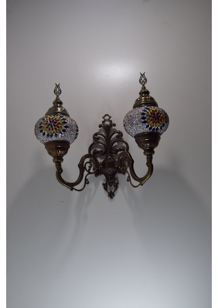 Karlıkturistik Mozaik Aplik ,İkili Yukarı Yönlü Dekoratif Duvar Lambası,Otantik Lamba,Mozaik Lamba Model2 fiyatları