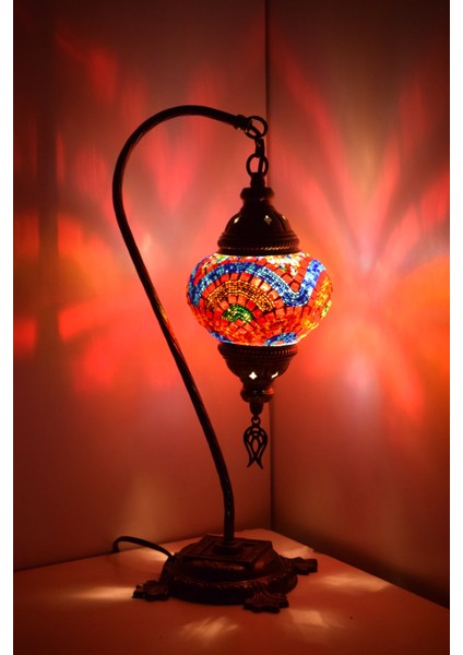 Karlıkturistik Mozaik Lamba Abajur ,Mozaik Masa Lambası Osmanlı Türk Mozaik Kuğuboynu Lamba Model14