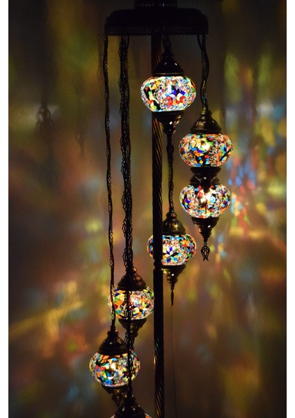 Karlıkturistik Lambader Çoklu Elişi Sarkıt Camlı,Mozaik Ayaklı Lambader,Dekoratif Köşe Lambası Model 3 fiyatları