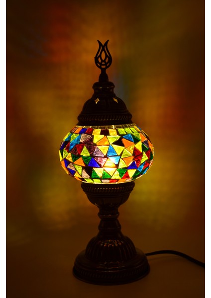 Karlıkturistik Mozaik Lamba ,Mozaik Masa Üstü Lamba, Mozaik Lamba El Işi ,Sıvama Masa Lambası Mix Model5