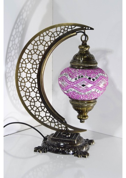 Karlıkturistik Türk Mozaik Masa Lambası Hilal,Osmanlı Abajur Otantik Lamba, Mozaik Masa Lambası, Model21 fiyatları