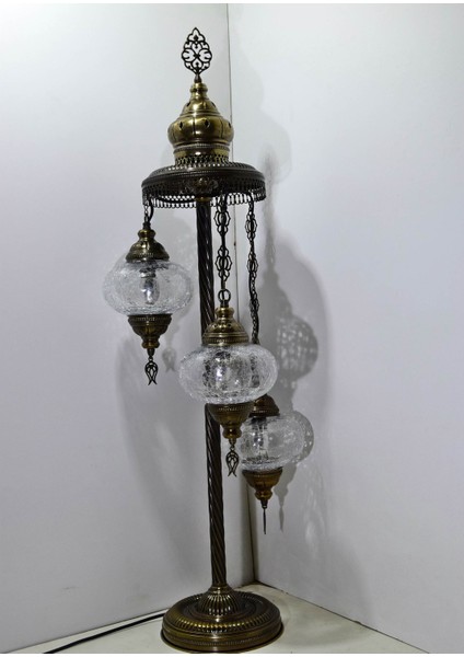 Karlıkturistik Osmanlı Lambader,Otantik Lambası,Dekoratif Köşe Lambası 3 Lü Otantik Gece Lambası Şefaf