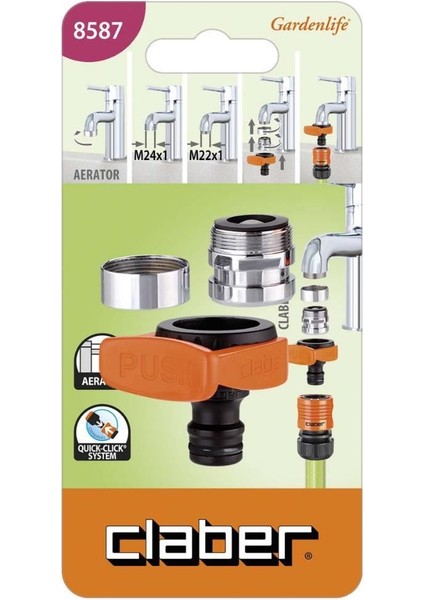 Batarya Tipi Musluk Adaptörü 3/4'' Claber 8587