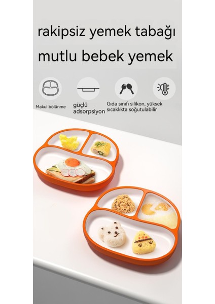 Bebek Yemek Tabağı Bölme Plakası Vantuz Entegre Silikon Kase (Yurt Dışından) modelleri