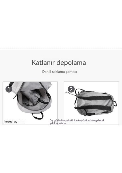 Deri Saklama Çantası Ultralight Katlanabilir Sırt Çantası Suya Dayanıklı (Yurt Dışından)