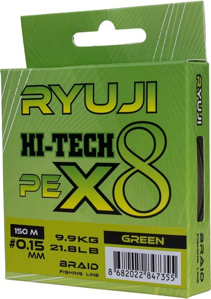 X8 150M  Green Ip Misina - Ryujı - #0,08 mm