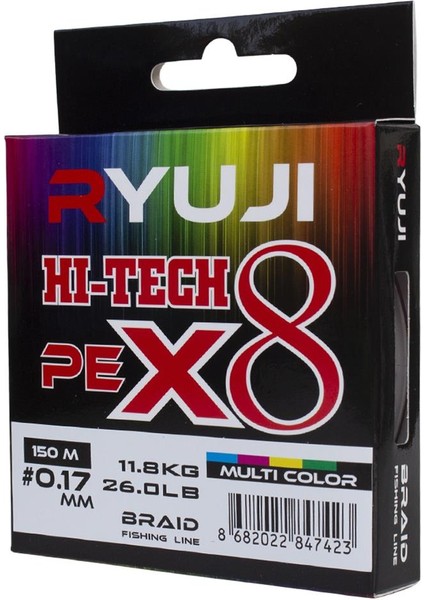 X8 150M Multi Color Ip Misina - Ryujı - #0,13 mm