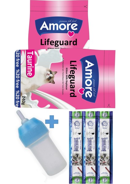 Lifeguard Yavru Kedi Süt Tozu 2X240GR, Biberon, Ödül Sticks 3lü