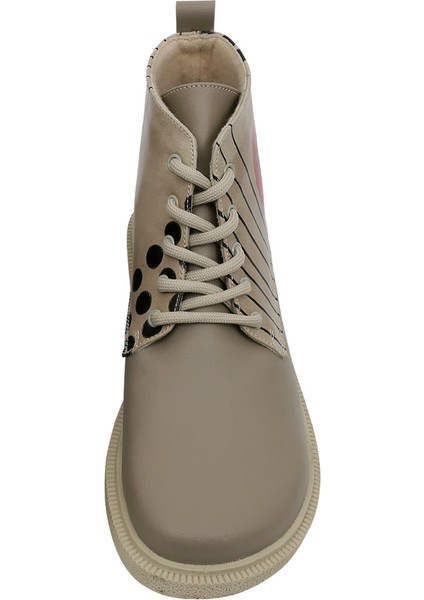 Kadın Vegan Deri Bej Bilekte Bot - Dots and Cats Tasarım fırsatları