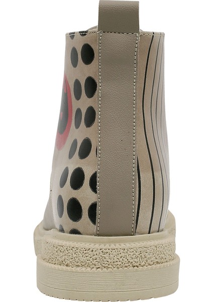 Kadın Vegan Deri Bej Bilekte Bot - Dots and Cats Tasarım indirimleri