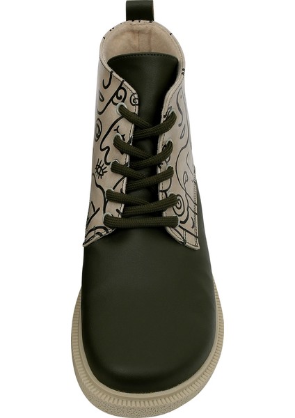 Kadın Vegan Deri Haki Bilekte Bot - Society Tasarım indirimleri