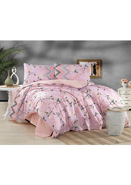 Evlen Home Collection Elegan %100 Pamuk Nevresim Takımı Çift Kişilik (4 Parça)