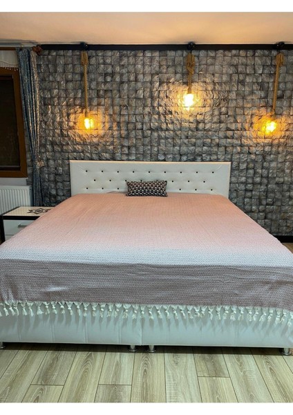 Buldanal Elmas Desen Pamuklu Çift Kişilik Pike ve Yatak Örtüsü Koltuk Örtüsü 220 x 260 cm