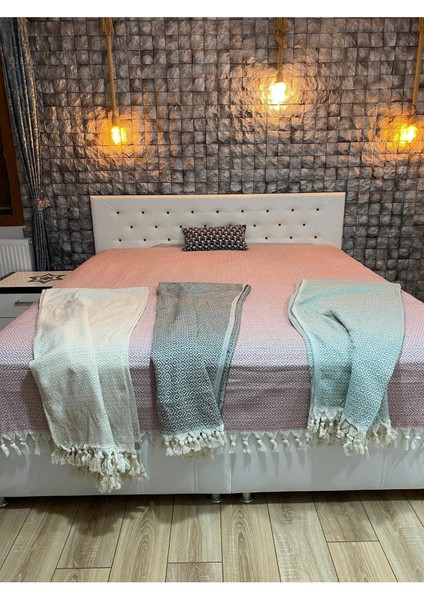 Buldanal Elmas Desen Pamuklu Çift Kişilik Pike ve Yatak Örtüsü Koltuk Örtüsü 220 x 260 cm