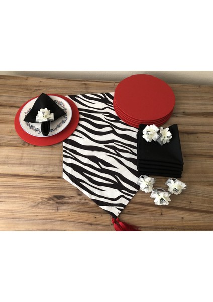 Sofra Sunum Seti Zebra Desenli Takım
