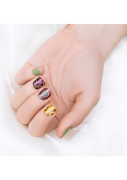 2' Li Etnik Desenli Tırnak Dövmesi, Tırnak Sticker, Nail Tattoo, Nail Art