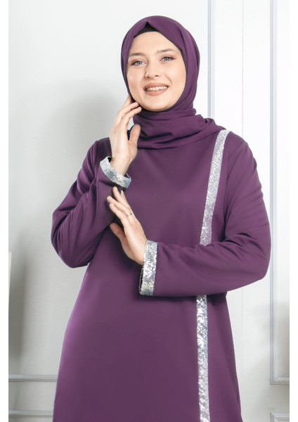 Payet Şeritli Elbise Lila FHM808 fiyatları