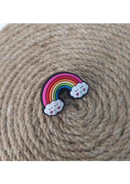 Terlik Ayakkabı Sandalet Tokası Silikon Gökkuşağı Terlik Süsü Aksesuar