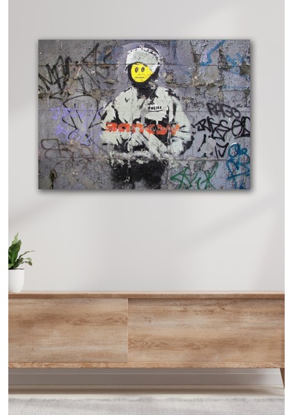 Tablo Kanvas Duvar Tablosu Baskılı Banksy Grafiti Sokak Sanatı Ev Ofis Otel Dekor Hediyelik Tablo