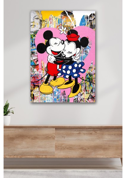 Mickey Mouse Minnie Mouse Banksy Tablo Kanvas Duvar Tablosu Baskılı Ev Ofis Otel Dekor Hediyelik