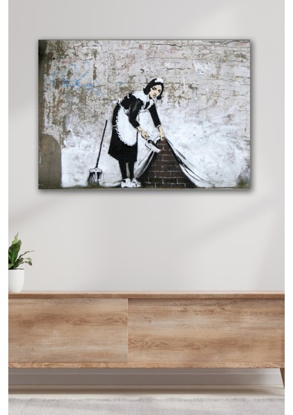 Tablo Kanvas Duvar Tablosu Baskılı Banksy Grafiti Sokak Sanatı Ev Ofis Otel Dekor Hediyelik Tablo