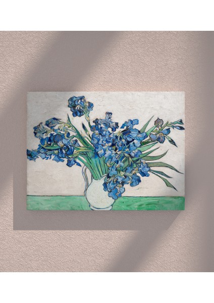 Kanvas Tablo Resim Van Gogh Mor Iris Çiçeği Duvar Tablosu