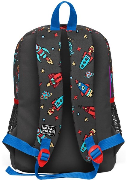 Kids Koyu Gri Kırmızı Uzay Desenli 2'li Okul Çanta Seti SET0223469 indirimleri